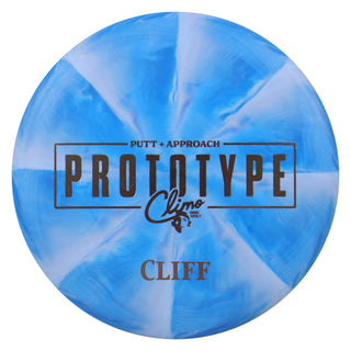 Climo Disc Golf Prototype Swirled Trophy Line Cliff Putt and Approach 2/3/-1/0 Blue/Silver 171g