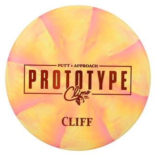 Climo Disc Golf Prototype Swirled Trophy Line Cliff Putt and Approach 2/3/-1/0 Orange Pink/Orange 175g