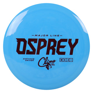 Climo Disc Golf Major Line Osprey Distance Driver 10/6/-3/1 Blue/Maroon 168 grams