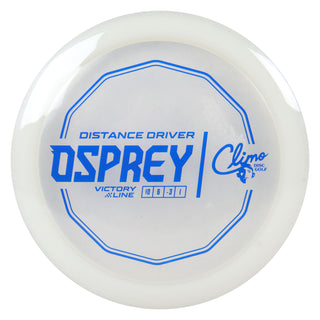 Climo Disc Golf Victory Line Osprey Distance Driver 10/6/-3/1 Clear/Navy 173 grams