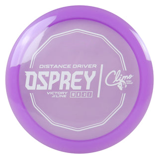 Climo Disc Golf Victory Line Osprey Distance Driver 10/6/-3/1 Purple/White 168 grams