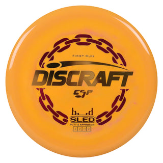 Discraft Disc Golf First Run ESP Sled Putt and Approach 3/2/-1/2 Orange/Gold 176g