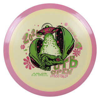 Axiom Discs 2026 OTB Open Fission Delirium Distance Driver Dust Yellow/Dark Pink 174 grams