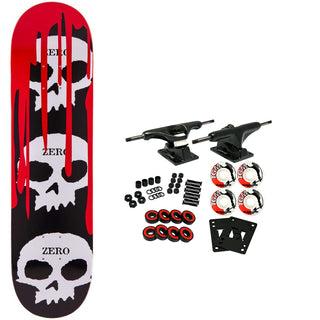 Zero Skateboard Complete 3 Skulls w/ Blood 7.25" x 29.25" Mini (Youth)