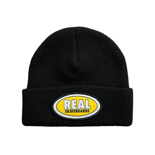 Real Skateboards Beanie Oval Cuff Black/Yellow