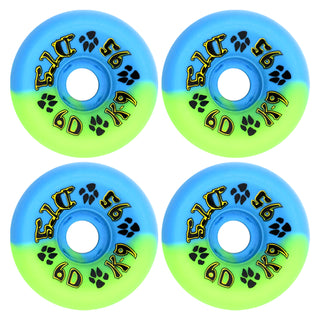 Dogtown Skateboard Wheels 60mm K-9 80's 95A Blue/Green Swirl Old School