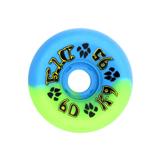 Dogtown Skateboard Wheels 60mm K-9 80's 95A Blue/Green Swirl Old School