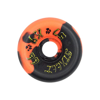 Dogtown Skateboard Wheels 57mm K-9 80's 99A Orange/Black Swirl Old School