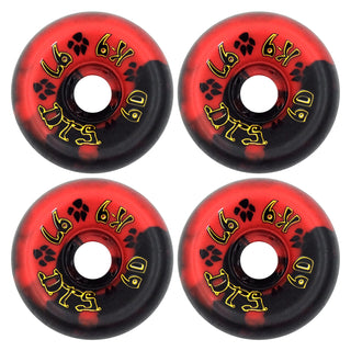 Dogtown Skateboard Wheels 60mm K-9 80's 97A Red/Black Swirl Old School