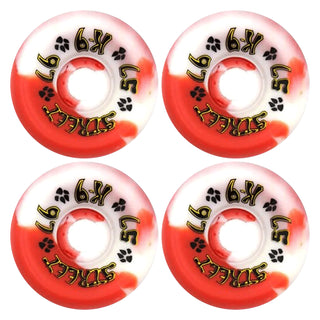 Dogtown Skateboard Wheels 57mm K-9 80's 97A Red/White Swirl Old School