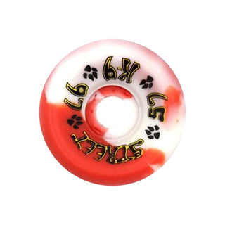Dogtown Skateboard Wheels 57mm K-9 80's 97A Red/White Swirl Old School