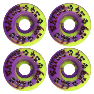 Dogtown Skateboard Wheels 54mm K-9 Rallys 99A Yellow/Purple