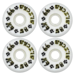 Dogtown Skateboard Wheels 58mm K-9 Slicks 99A White