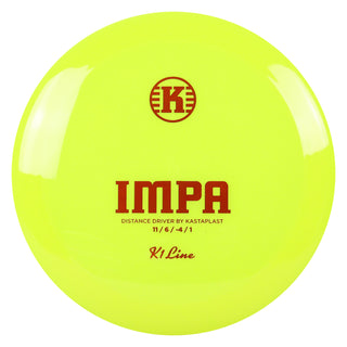 Kastaplast Disc Golf K1 Impa Distance Driver 11/6/-4/1 Yellow/Orange 173 grams