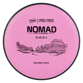 MVP Disc Golf James Conrad Signature Electron Nomad Putter 2/4/0/1.5 Light Pink 173 grams