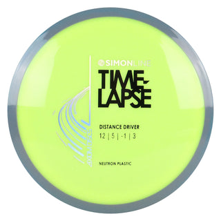 Axiom Disc Golf Simon Lizotte Line Neutron Time Lapse Driver 12/5/-1/3 Yellow/Grey 174 grams
