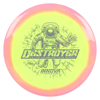 Innova Disc Golf Calvin Heimburg Tour Series Halo Star Destroyer Distance Driver 12/5/-1/3 Pink Yellow/Grey 173 grams