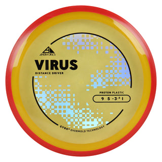 Axiom Discs Project Lab Coat Proton Virus Distance Driver 9/5/-3.5/1 Gold/Red 159 grams