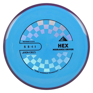 Axiom Discs Project Lab Coat Neutron Hex Midrange Disc 5/5/-1/1 Blue/Dark Purple 169 grams