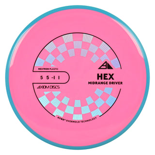 Axiom Discs Project Lab Coat Neutron Hex Midrange Disc 5/5/-1/1 Pink/Blue 168 grams