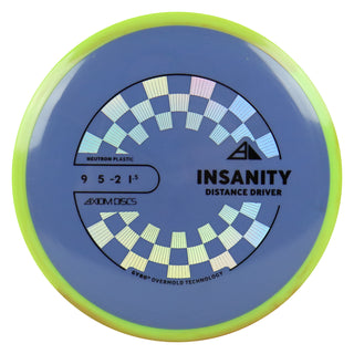 Axiom Discs Project Lab Coat Neutron Insanity Distance Driver 9/5/-2/1.5 Slate Purple/Lime Red 163 grams