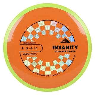 Axiom Discs Project Lab Coat Neutron Insanity Distance Driver 9/5/-2/1.5 Orange/Lime 170 grams