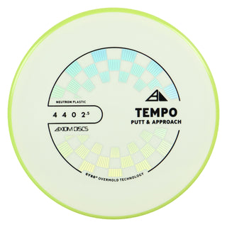 Axiom Discs Project Lab Coat Neutron Tempo Putter 4/4/0/2.5 White/Lime 168 grams