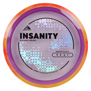 Axiom Discs Project Lab Coat Proton Insanity Distance Driver 9/5/-2/1.5 Purple/Peach Red 155 grams
