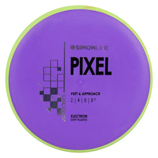 Axiom Disc Golf Simon Line Electron Soft Lizotte Pixel Putter 2/4/0/0.5 Purple/Yellow 174 grams