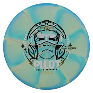 Streamline Disc Golf Cosmic Electron Pilot Soft Putter 2/5/0/1 Blue Sand/Gold 172 grams