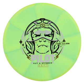 Streamline Disc Golf Cosmic Electron Pilot Soft Putter 2/5/0/1 Lime/Gold 172 grams