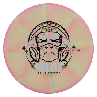 Streamline Disc Golf Cosmic Electron Pilot Soft Putter 2/5/0/1 Lime Pink/Gold 172 grams