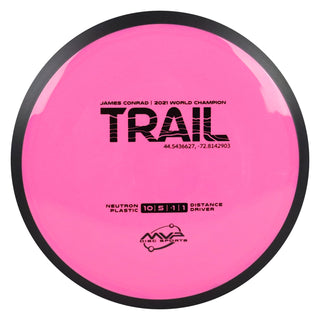 MVP Disc Golf James Conrad Neutron Trail Distance Driver 10/5/-1/1 Pink 171 grams