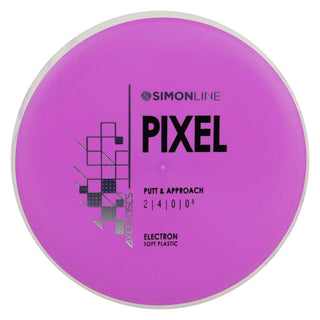 Axiom Disc Golf Simon Line Electron Soft Lizotte Pixel Putter 2/4/0/0.5 Purple/White 173 grams