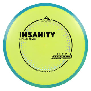 Axiom Discs Project Lab Coat Fission Insanity Distance Driver 9/5/-2.5/1.5 Yellow/Blue Yellow 142 grams