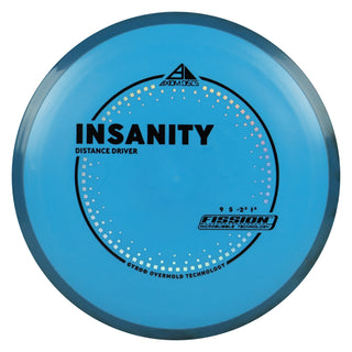 Axiom Discs Project Lab Coat Fission Insanity Distance Driver 9/5/-2.5/1.5 Blue/Storm Blue 153 grams