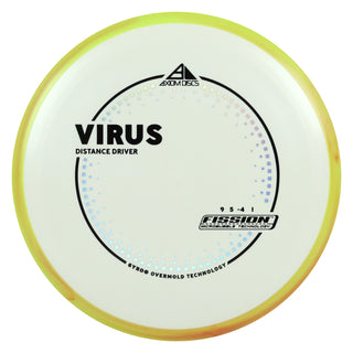 Axiom Discs Project Lab Coat Fission Virus Distance Driver 9/5/-4/1 White/Yellow Red 142 grams