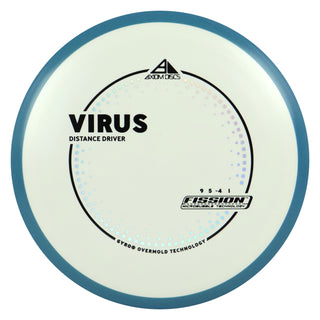 Axiom Discs Project Lab Coat Fission Virus Distance Driver 9/5/-4/1 White/Storm Blue 154 grams
