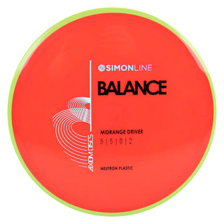Axiom Disc Golf Neutron Balance Simon Lizotte Edition Midrange 5/5/0/2 Red/Lime 177 grams