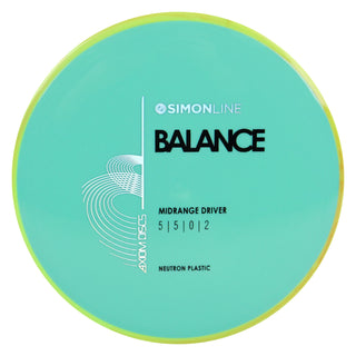 Axiom Disc Golf Neutron Balance Simon Lizotte Edition Midrange 5/5/0/2 Teal/Yellow Orange 168 grams