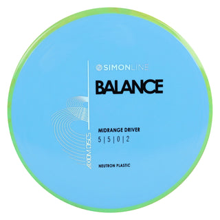 Axiom Disc Golf Neutron Balance Simon Lizotte Edition Midrange 5/5/0/2 Light Blue/Green Red 175 grams