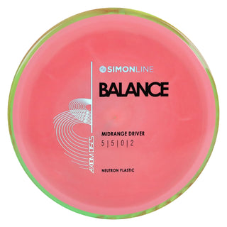 Axiom Disc Golf Neutron Balance Simon Lizotte Edition Midrange 5/5/0/2 Peach/Green Red 170 grams