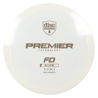 Discmania Disc Golf Premier Q-Line FD Fairway Driver 7/7/0/1 White/Gold 173 grams