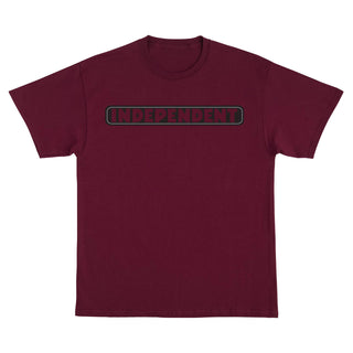 Independent Skateboard T-Shirts Bar Logo Athletic Maroon