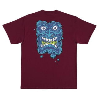 Santa Cruz Skateboard T-Shirt Roskopp Destruct Face Athletic Maroon