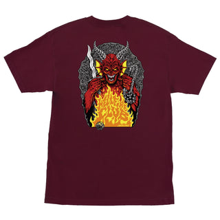 Santa Cruz x Stranger Things Shirt Hellfire Pit Maroon