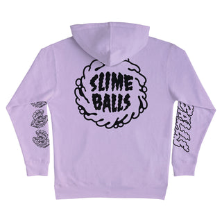 Slime Balls Skateboard Wheels Hoody Mono Splat Pullover Lavender