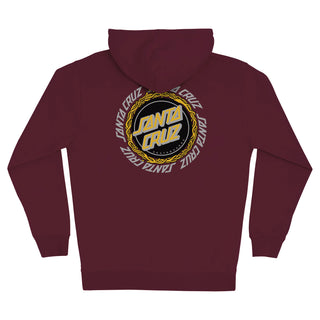 Santa Cruz Skateboards Hoody Vessel Ringed Dot Zip Maroon