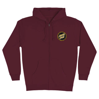 Santa Cruz Skateboards Hoody Vessel Ringed Dot Zip Maroon
