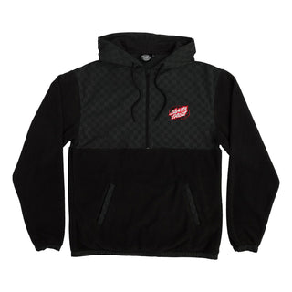 Santa Cruz Skateboard Sweatshirt Igniter Polar Fleece Hoodie Black/Black Checker
